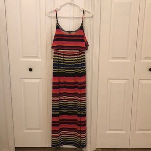 Blooming Rose Black Striped Maternity Dress